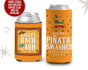 party like a pinata bachelorette party or bachelor party slim can coolies, coolers for wedding bachelor parties bach bash MCC-034