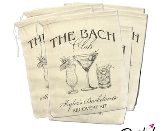 Bachelorette Party Recovery Kit Bags The Bach Club Bachelorette Custom Bachelorette Favors Personalized Luxury Bachelorette Social Club Bach