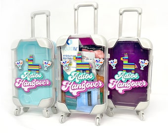 mexico adios hangover party kit mini suitcase hangover fiesta party filled or unfilled luggage recovery hangover bachelorette birthday bags