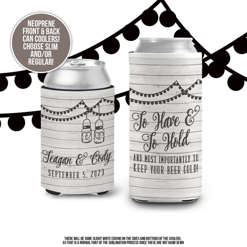 Wedding Can Coolers for Weddings to Have and to Hold and to Etsy