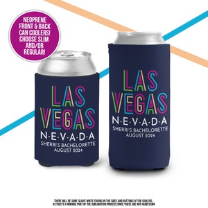 Bachelorette party can coolies | las vegas personalized beverage insulators | slim or regular can size party favors MCC-099