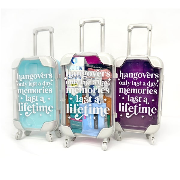 memories last a lifetime hangover recovery kit mini suitcase bachelorette birthday parties recover hangover kits with or without supplies