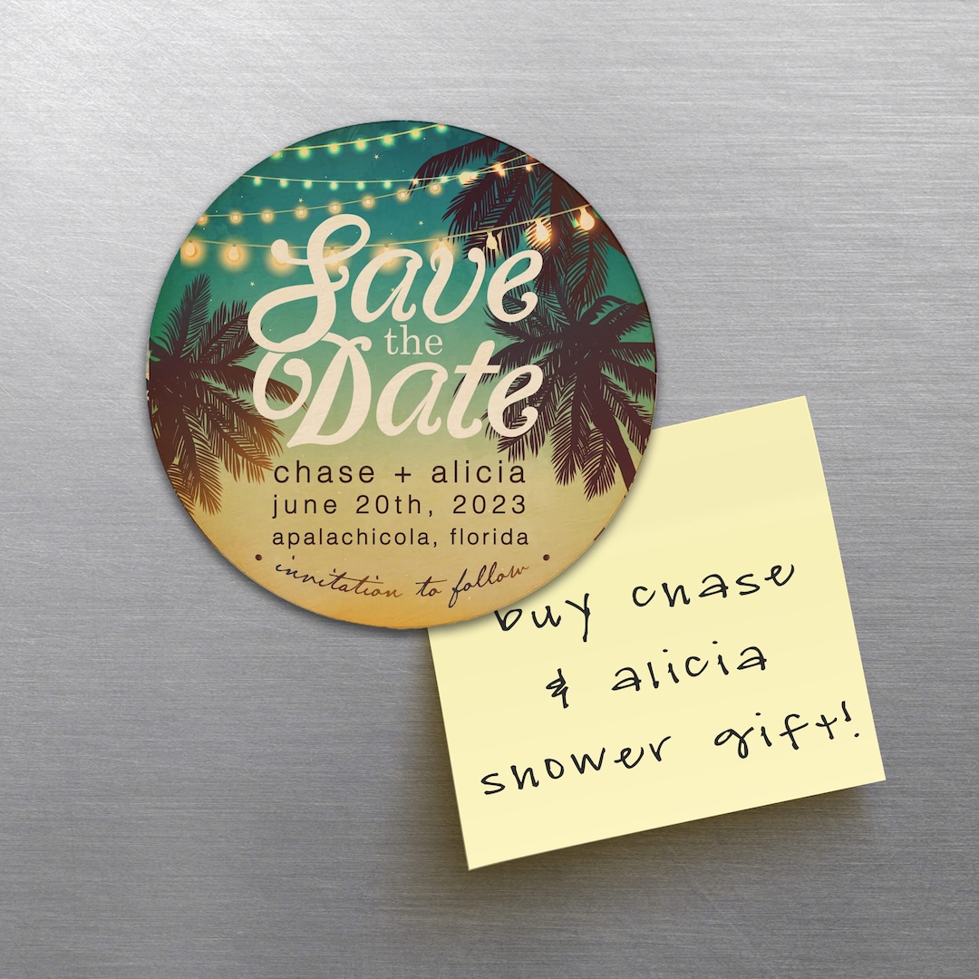 Destination Wedding Save the Date Wood Magnet | Beach Save the Date ...