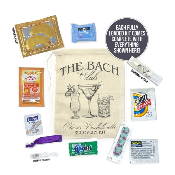 Bachelorette Party Recovery Kits The Bach Club Bachelorette Custom Bachelorette Favors Personalized Luxury Bachelorette Social Club Bach