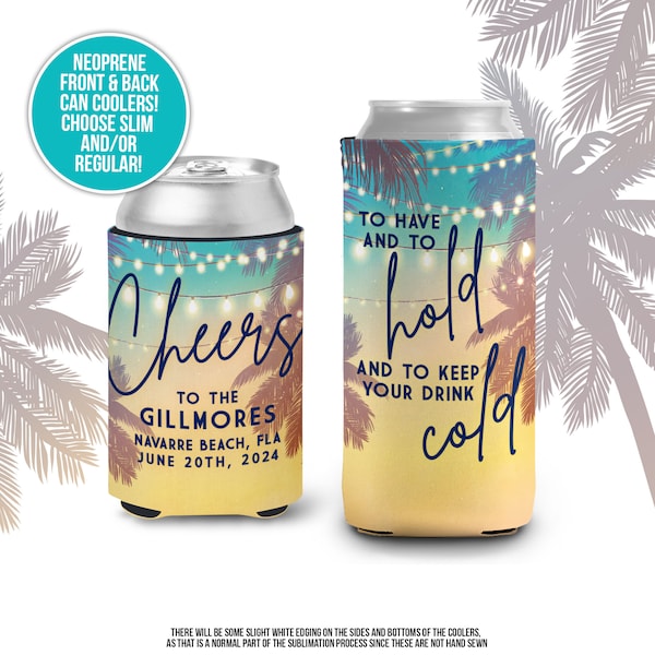 destination wedding can coolers wedding favors beach destination palm trees beach destination wedding guest coolers MCC-182