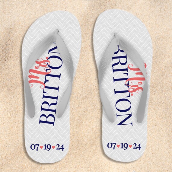 Bride flip flops personalized sales