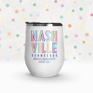Bachelorette party drinkware | stemless wine tumbler | nashville stainless steel 12oz wine tumbler | bachelorette party favor MWG-SUB-014