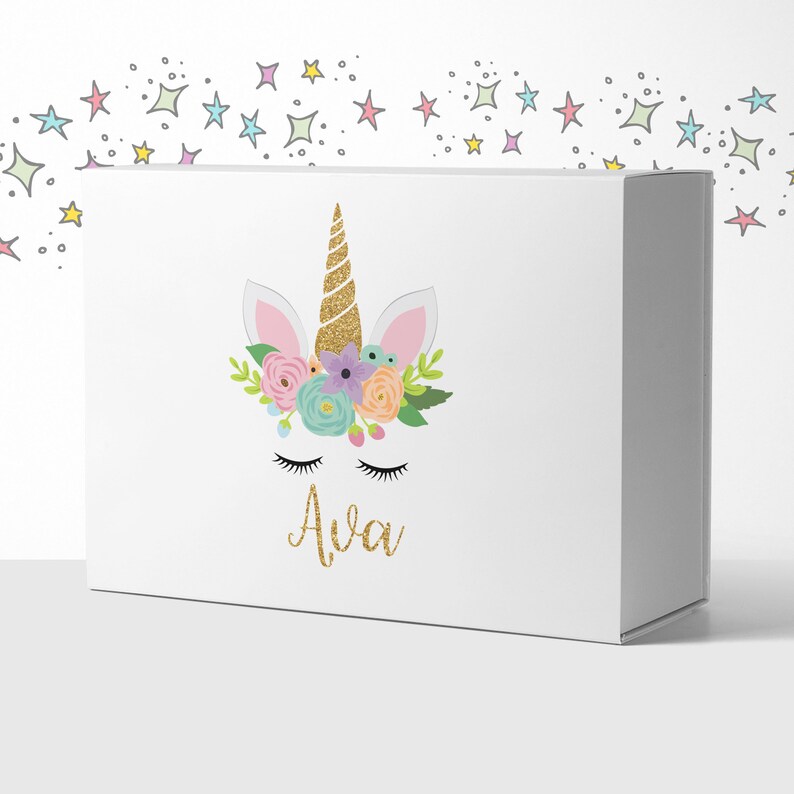 Flower Girl Proposal Box Unicorn Bridesmaid Box Flower Girl Etsy