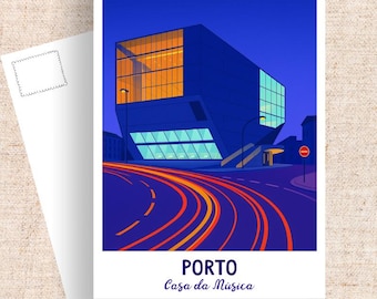 Porto Portugal Postcard, Casa da Música Art, Travel Souvenir