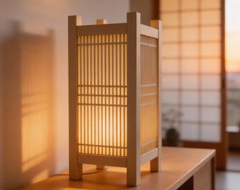 Lámpara Kumiko - USB estilo japonés multicolor con paneles intercambiables - Plástico para impresión 3D