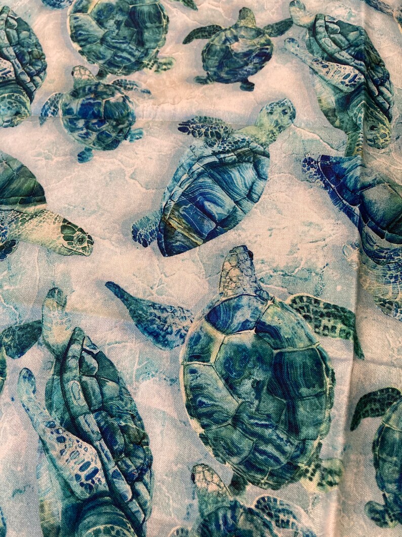 Modern Coastal Inspired Sea Turtle Dinner Napkins, Beach House Decor Napkins, Washable Napkins, Reusable Napkins, Boat Napkins, Yacht Decor image 5