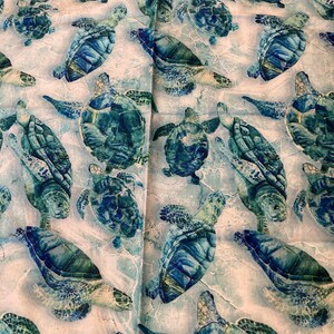 Modern Coastal Inspired Sea Turtle Dinner Napkins, Beach House Decor Napkins, Washable Napkins, Reusable Napkins, Boat Napkins, Yacht Decor image 6