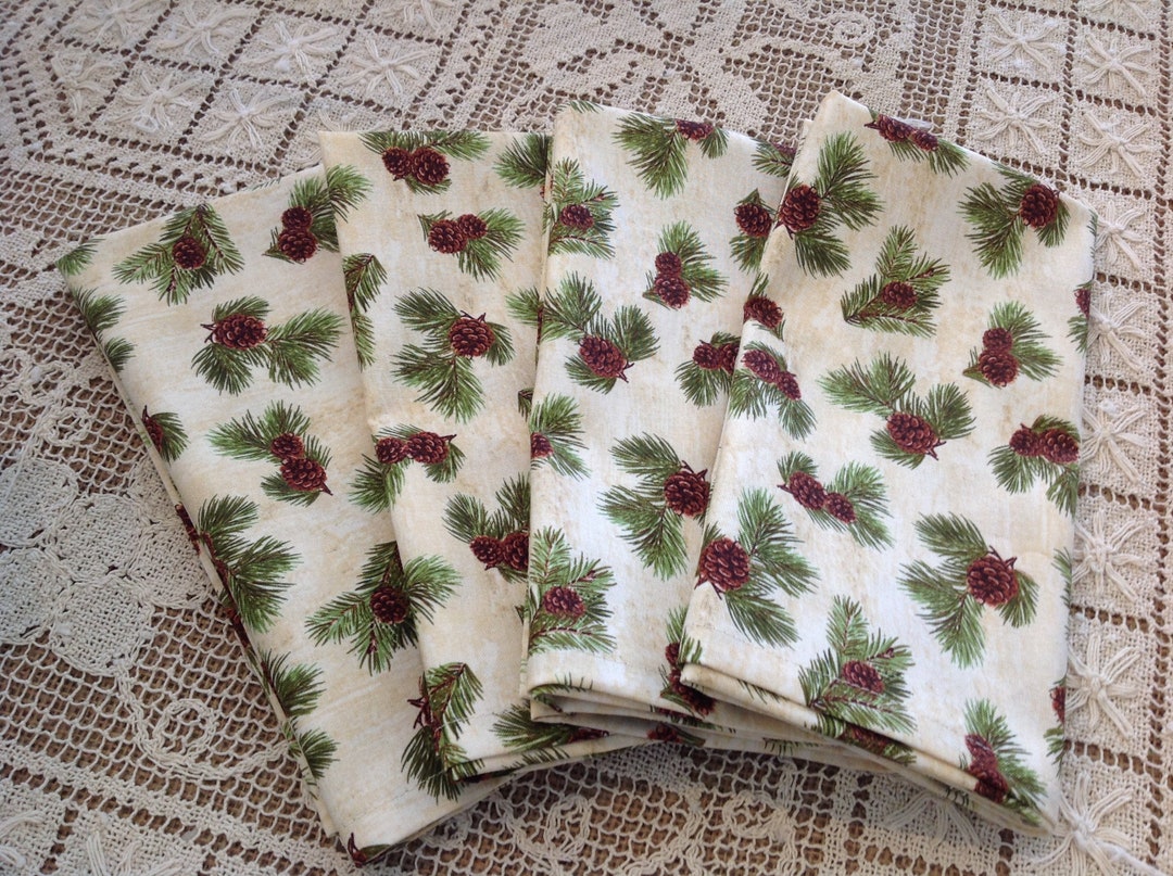 Pinecone Cloth Napkins (set of 4): Rustic Cabin Decor - Etsy