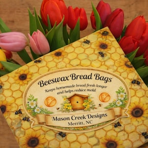 Handmade Beeswax Bread Bag – Reusable Food Storage, Eco-Friendly Bread Wrap, Plastic-Free Kitchen Gift