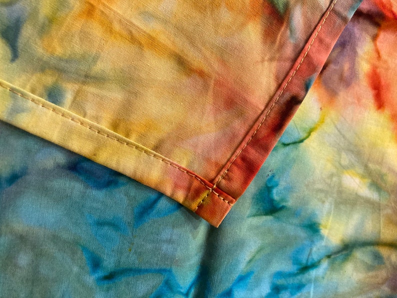 Bright Tie Dye Look Fiesta Multicolored Handmade Cloth Dinner Napkins, Party Decor, Patio, Deck, BBQ, Hostess Gift image 5