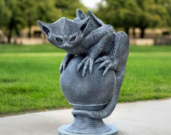 Gothic Imp Gargoyle, Small Irving in Blackened Iron, Cast Shadows