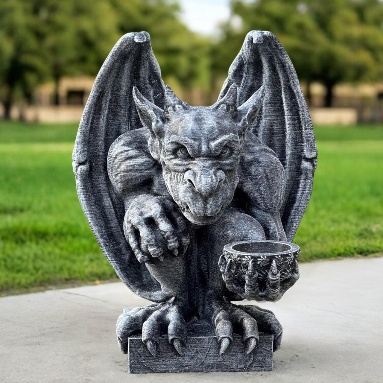 Concrete Gargoyle Statue With Wings Gothic Garden Ornament Stone ...