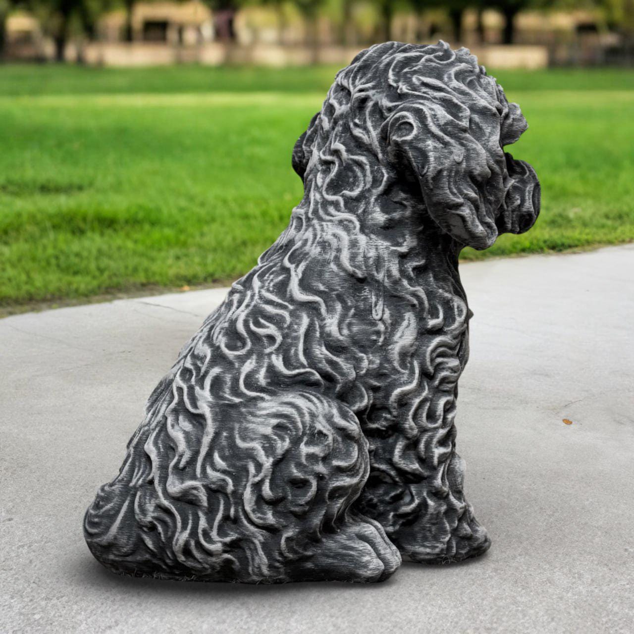 Concrete Cavoodle Statue Cute Cockapoo Figurine Garden Ornament Outdoor ...