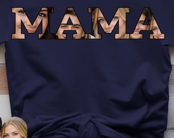 Mama Kids Photo Shirt: Custom Name Shirt, Mom Kids Photo Tee, Mama Photo Shirt, Mother Photo Gift, Personalized Mom Tee
