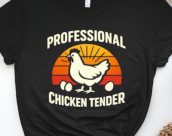 Professional Chicken Tender Shirt: Funny Chicken Tender Lover Tee, Retro Vintage Chicken Shirt, Cute Chicken Girl Tee, Farm Life Gift