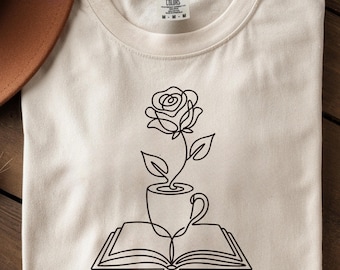 Bookish Mom Shirt: Minimal Mom Tee, Book Lover Mom Shirt, Coffee Lover Mom Tee, Reading Mom Gift