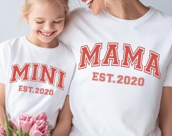 Custom Mama Est Shirt: Personalized Mom Year Tee, Varsity Style Mama Shirt, First Time Mom Gift, Birthday Mama Tee, Mothers Day Idea