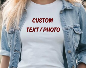 Custom Photo & Text Birthday Tee: Personalized Photo Shirt, Birthday Gift, Custom Birthday Tee