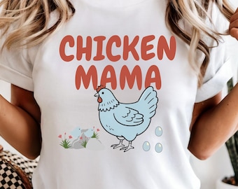 Chicken Mama Shirt: Floral Chicken Tee, Rustic Farm Mom Gift, Trendy Chicken Lover Shirt, Country Style Hen T-Shirt