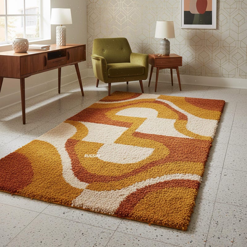 Scorched Rug Burnt Orange Shag - Etsy