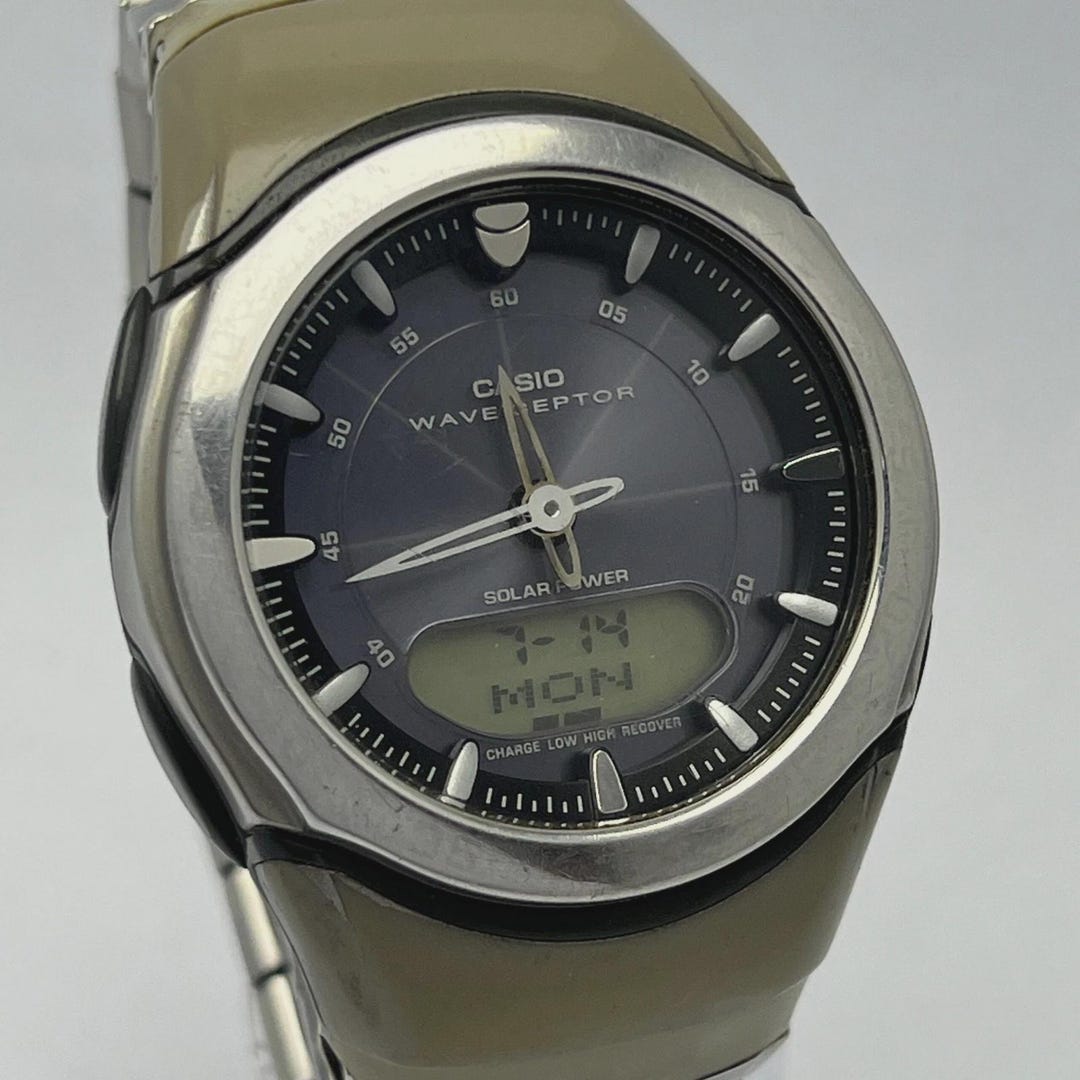 Casio Wave Ceptor WVA-300 Solar Power 2368 Quartz Watch Men’s Vintage ...