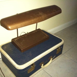 Vintage brown desk lamp, retro office desk lamp image 1