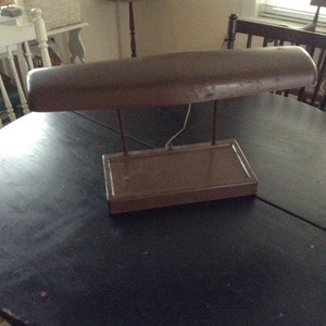Vintage brown desk lamp, retro office desk lamp image 5