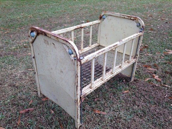 vintage metal doll bed