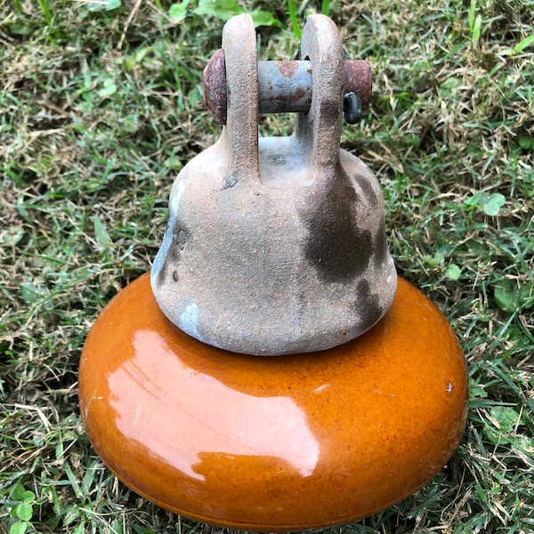 RESERVED for Rusty Wolfe Studio Brown ceramic electrical insulators x 3