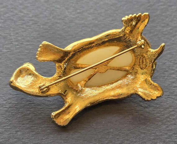 Kenneth J Lane rhinestone turtle brooch - image 4