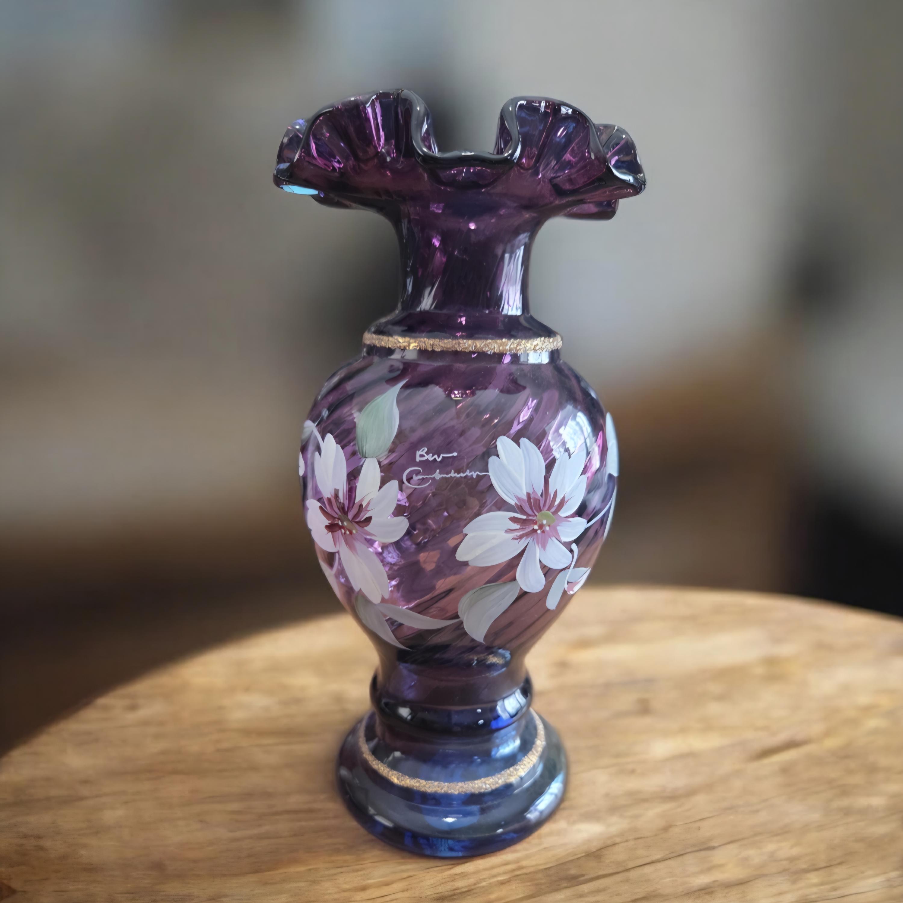 Fenton vase signed - Etsy 日本