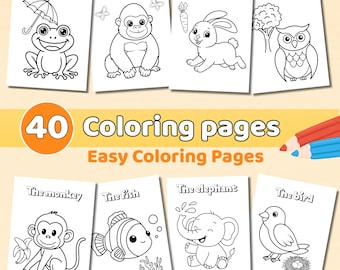Animal Coloring Book for Kids | Easy Activity Pages for Toddlers | Printable PDF