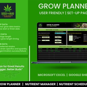 Cannabis Grow Planner & Nutrient Calculator Schedule - EXCEL VERSION