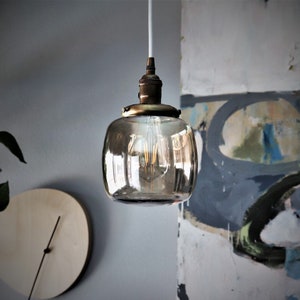 Holophane Pendant Light Clear Ribbed Glass Globe Mid Etsy