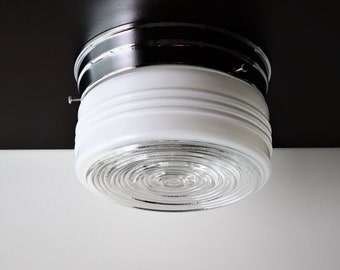 Vintage Flush Mount Light 6 White Drum Shade Retro - Etsy