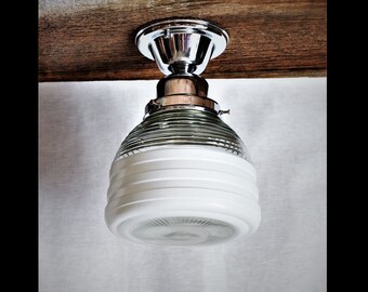 Antique Ceiling Light Vintage Semi Flush Lighting With White Etsy