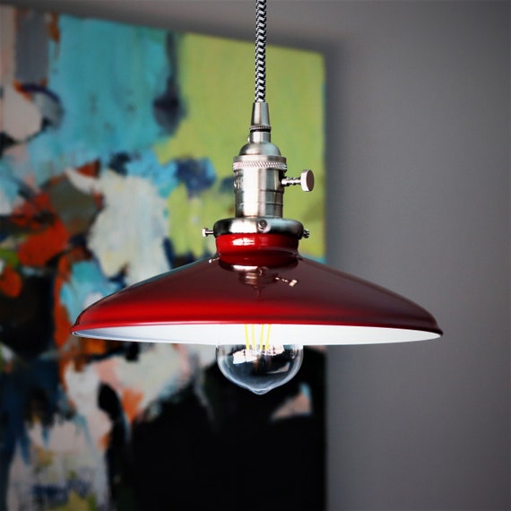 Vintage Ceiling Light 10 Red Pendant With Vintage Ceiling Light 10 Red Pendant, Red Pendant Lamp Shade