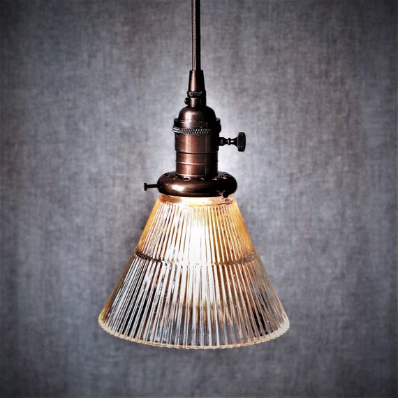 6 Pendant Light Authentic Vintage Holophane Glass Shade And Custom Hand Finished Brass - Vintage Holophane Pendant Light 6 Pendant Light Authentic Vintage Holophane Glass Shade And Custom Hand Finished Brass - Vintage Holophane Pendant Light