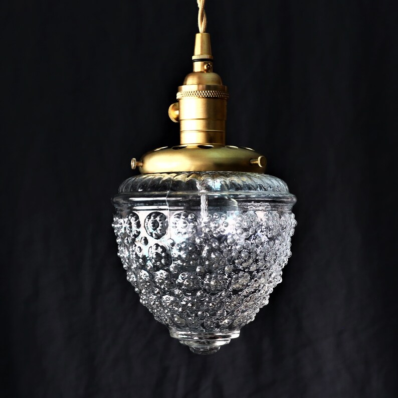 Acorn Pendant Light Vintage Style Clear Glass Globe Etsy