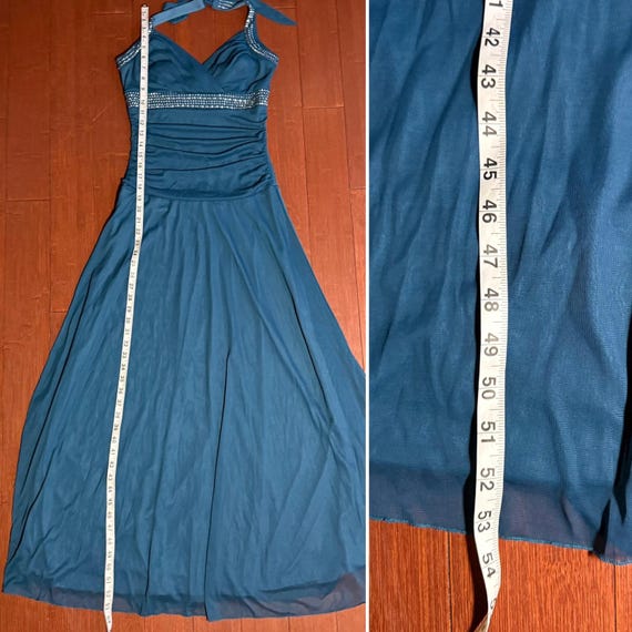 Mariposa Teal Formal Halter Gown Size Medium - Etsy