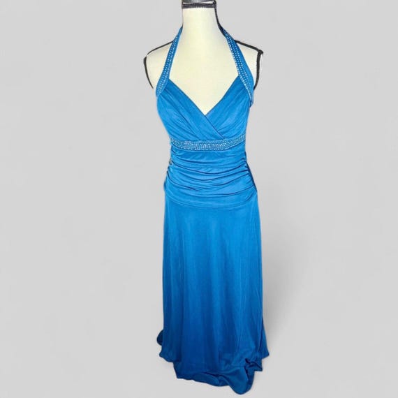 Mariposa Teal Formal Halter Gown Size Medium - Etsy