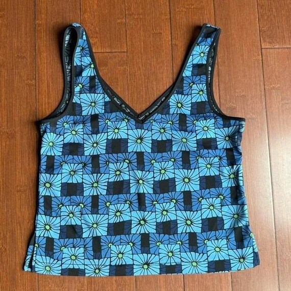 BCBG MAXAZRIA Blue Patterned Tank - image 2