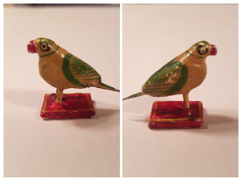 Exotic Bird Figures, Vintage 1940's, Nirmal Toy, India Handcraft, Ponki