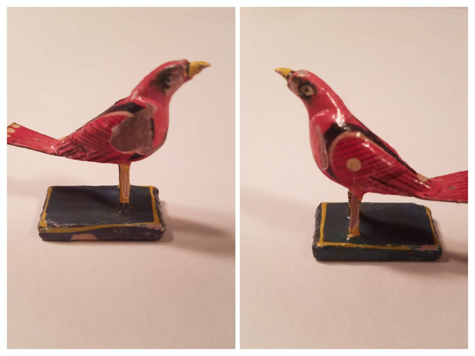 Exotic Bird Figures, Vintage 1940's, Nirmal Toy, India Handcraft, Ponki