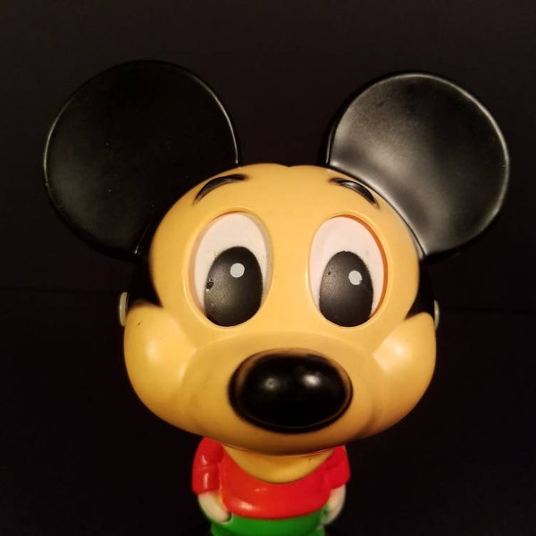 Mickey Mouse Talking, Pull String Toy, Mattel 1976, Walt Disney Productions, Vintage Talking Mickey Mouse, Made in Hong Kong, Toy Collector